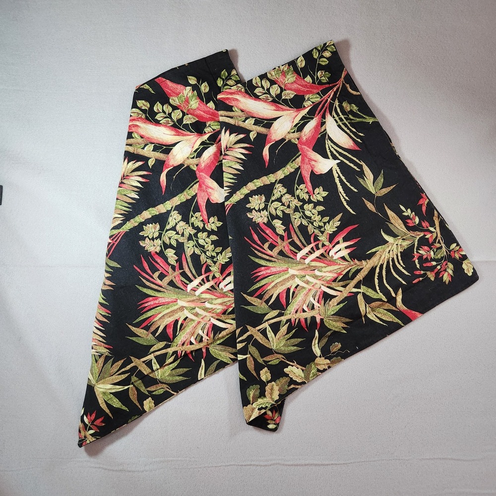 Tommy Bahama Home Malay Botanic Ebony King Pillow Sham Set Revman Tropical Black